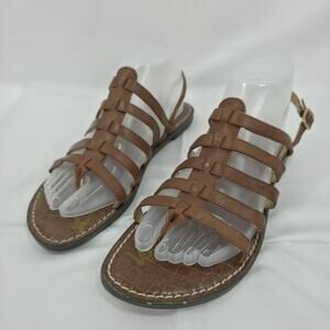 Sam Edelman Womens 9 Garland Brown Leather Gladiator Sandals Strappy Boho Beach